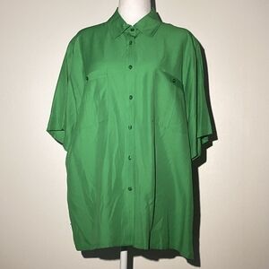 Investment Women's Green Short Sleeves Blouse